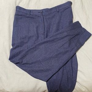 Wool blue ankle pants, custom, XL